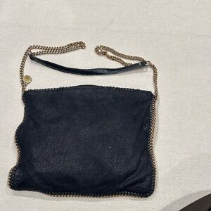 Stella McCartney Black Shoulder Bag with Gold Chain